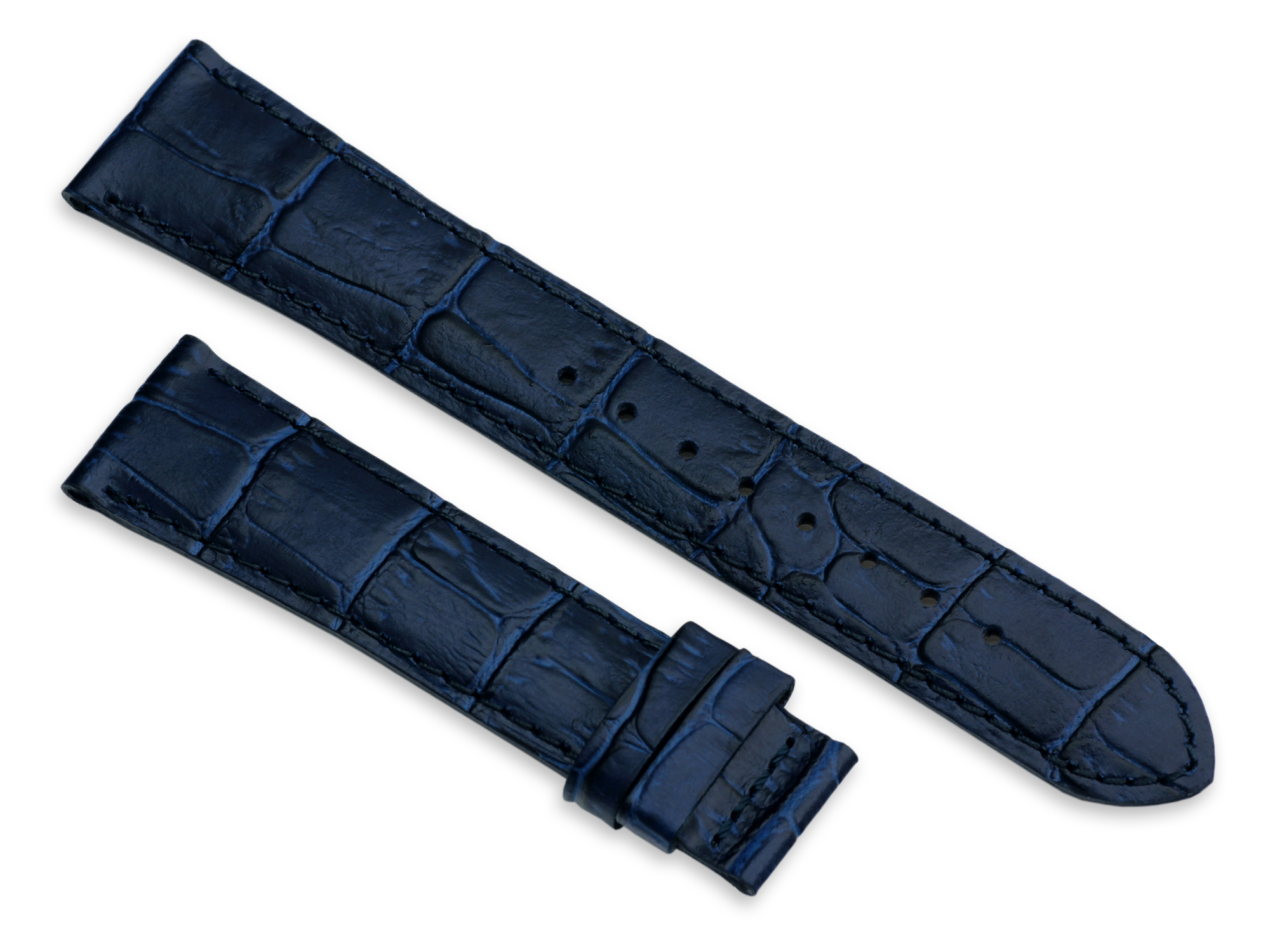 LD strap 20-18 Dark Blue, кожаный ремешок L'Duchen