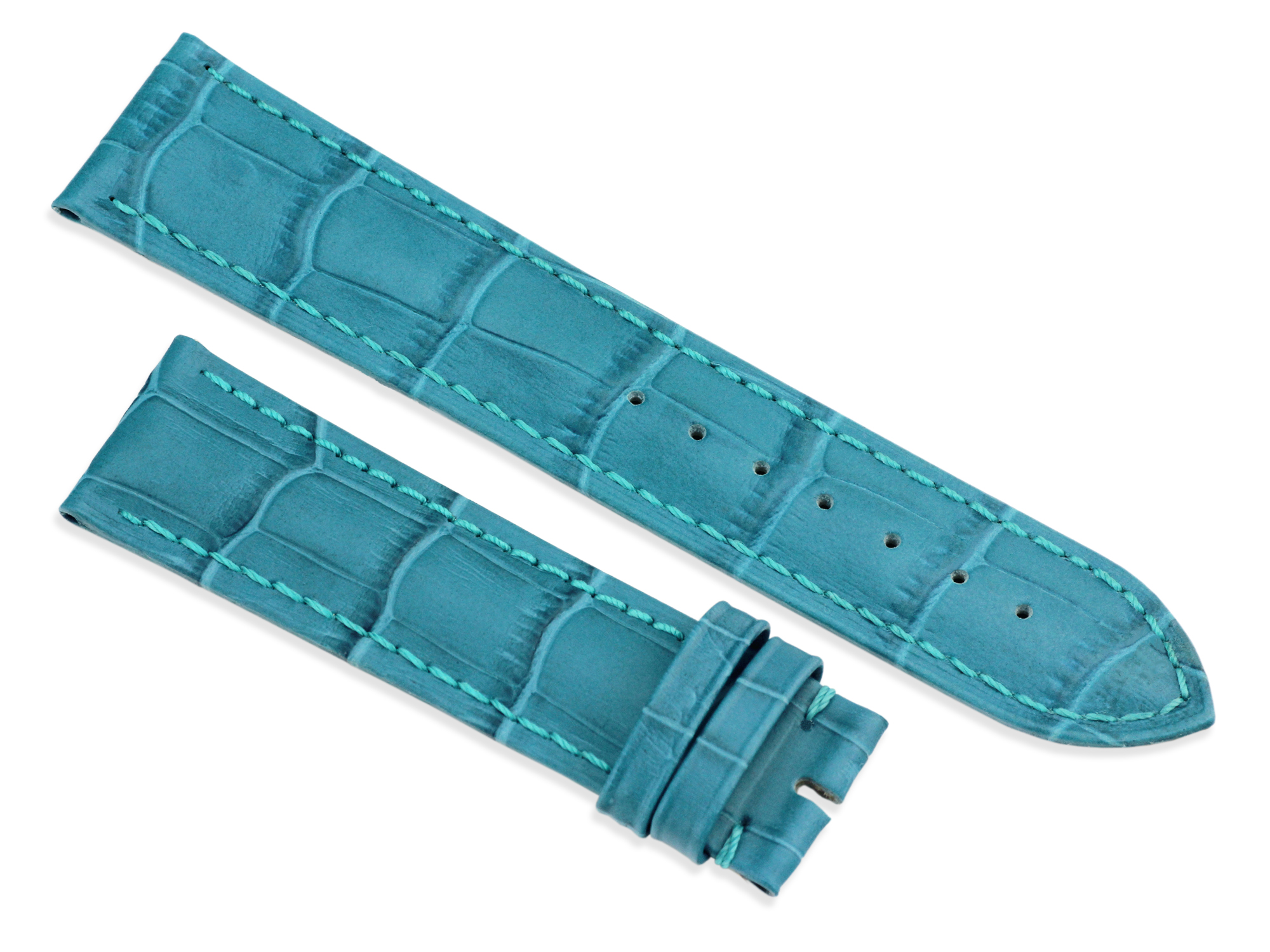 LD strap 22-20 Sea Blue, кожаный ремешок L'Duchen