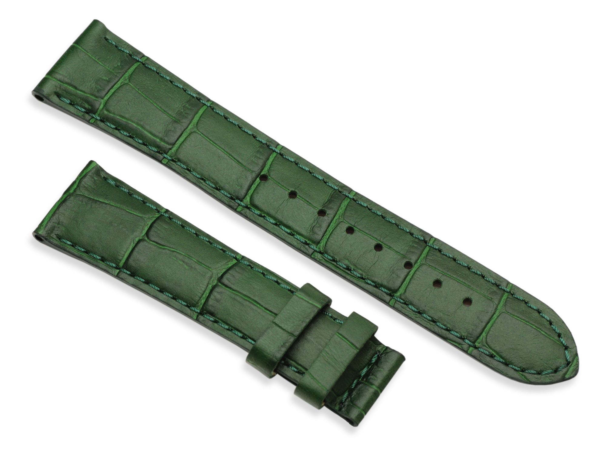 LD strap 20-18 Green, кожаный ремешок L'Duchen